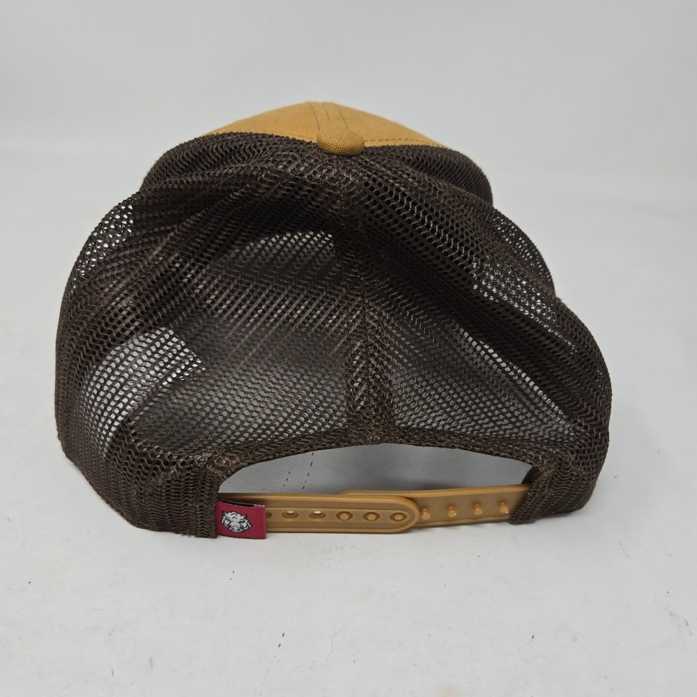 Top of the World Arkansas Razorbacks Trucker Hat Tan Brown Plaid Brim Snapback - Picture 3 of 5